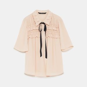 Zara Ruffle Tie Blouse